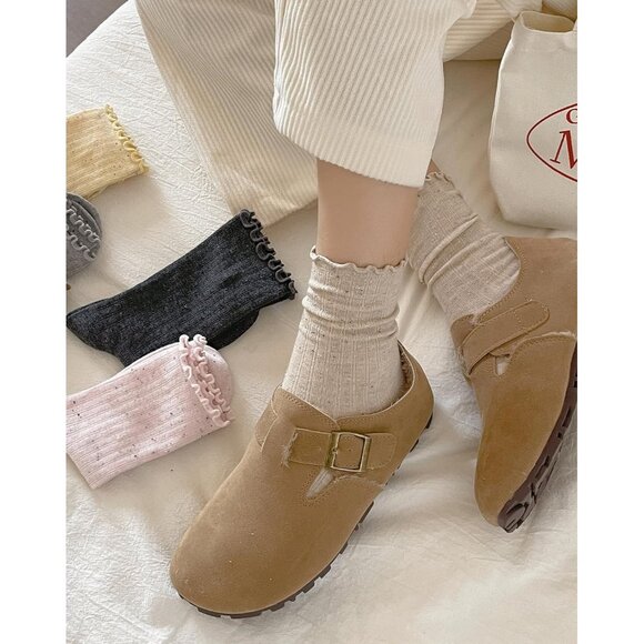 Ruffle Frilly Ankle Socks Women Cute Coquette Cotton Knit Lettuce Edge Girls - Picture 5 of 6